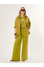 TRICOU VERDE CU FLOARE