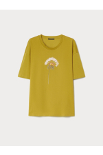 TRICOU VERDE CU FLOARE