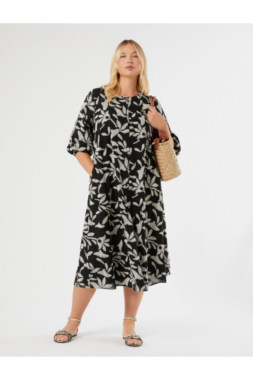 ROCHIE MIDI, NEAGRA CU BRODERIE