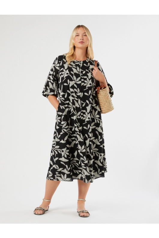 ROCHIE MIDI, NEAGRA CU BRODERIE