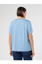 TRICOU BLEU CU PRINT FLORAL