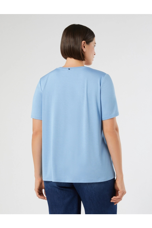 TRICOU BLEU CU PRINT FLORAL