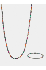 SET BRATARA SI COLIER CU PIETRE MULTICOLORE