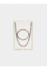 SET BRATARA SI COLIER CU PIETRE MULTICOLORE