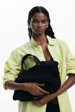 GEANTA NEAGRA CROSETATA