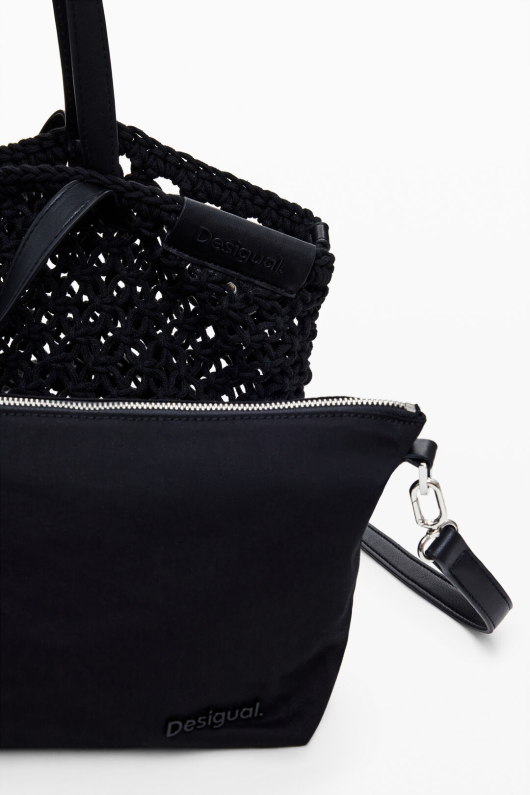 GEANTA NEAGRA CROSETATA