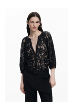 BLUZA NEAGRA DIN DANTELA