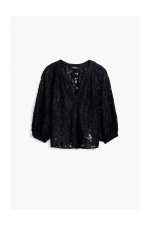 BLUZA NEAGRA DIN DANTELA