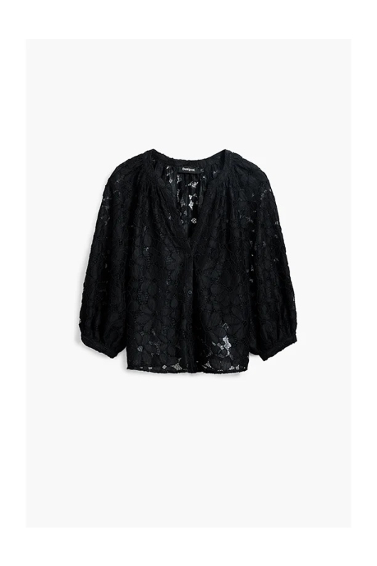 BLUZA NEAGRA DIN DANTELA