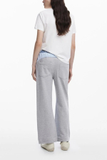 PANTALONI CROPPED, GRI CU DENIM