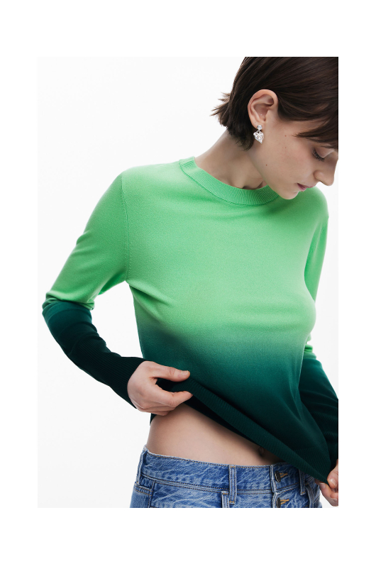 PULOVER VERDE IN DEGRADE