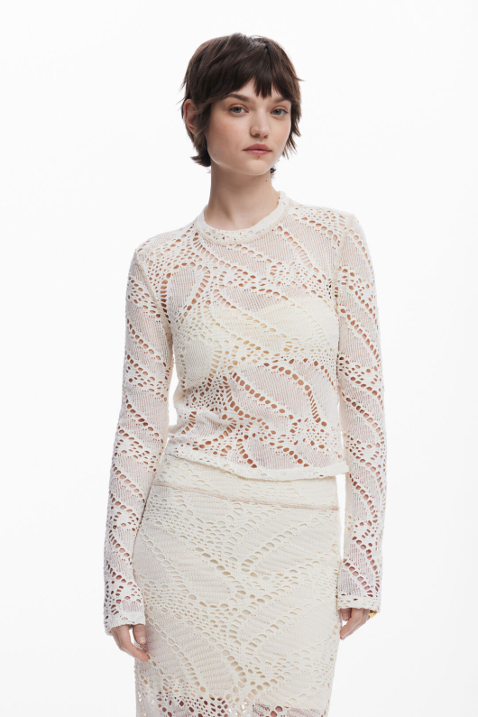BLUZA CREM TRICOT