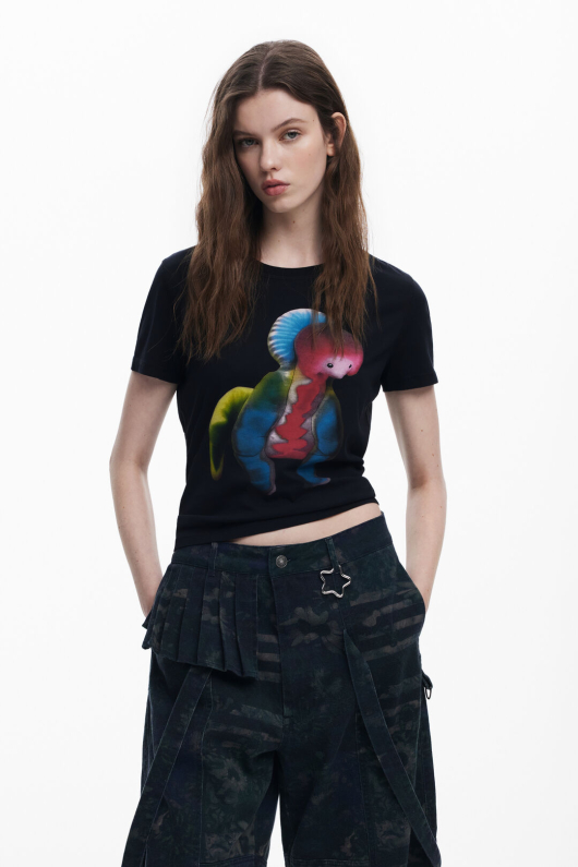 TRICOU NEGRU CU PRINT