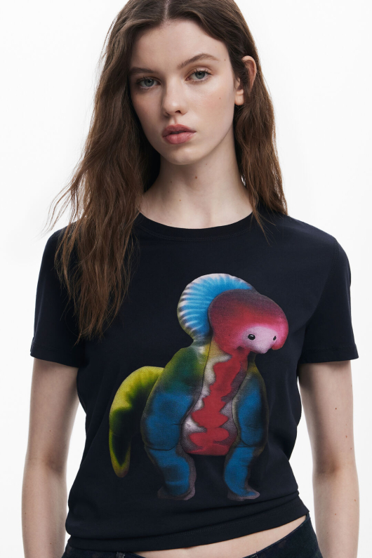 TRICOU NEGRU CU PRINT