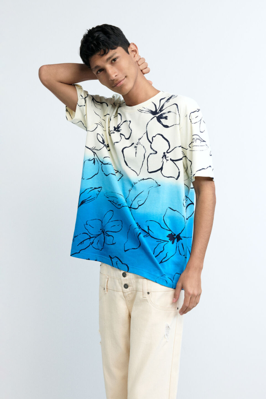 Tricou cu degrade tropical