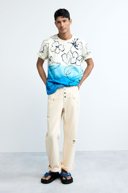 Tricou cu degrade tropical