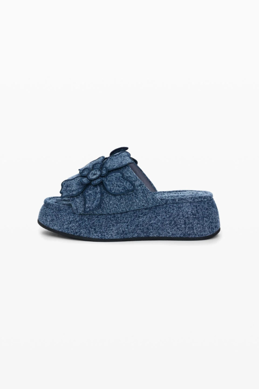 Papuci cu platforma din denim