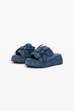 Papuci cu platforma din denim