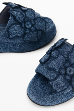 Papuci cu platforma din denim