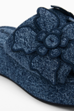Papuci cu platforma din denim
