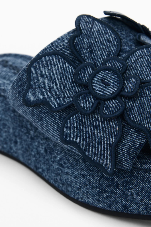 Papuci cu platforma din denim