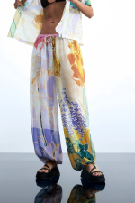 Pantaloni lungi cu imprimeu floral