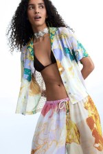 Pantaloni lungi cu imprimeu floral