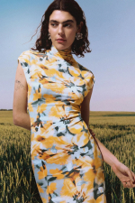 Rochie tip creion cu flori