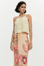 ROCHIE LUNGA CU PRINT SI MAIEU TRICOT