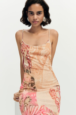 ROCHIE LUNGA CU PRINT SI MAIEU TRICOT
