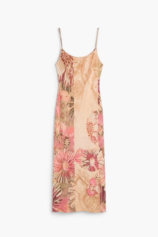 ROCHIE LUNGA CU PRINT SI MAIEU TRICOT