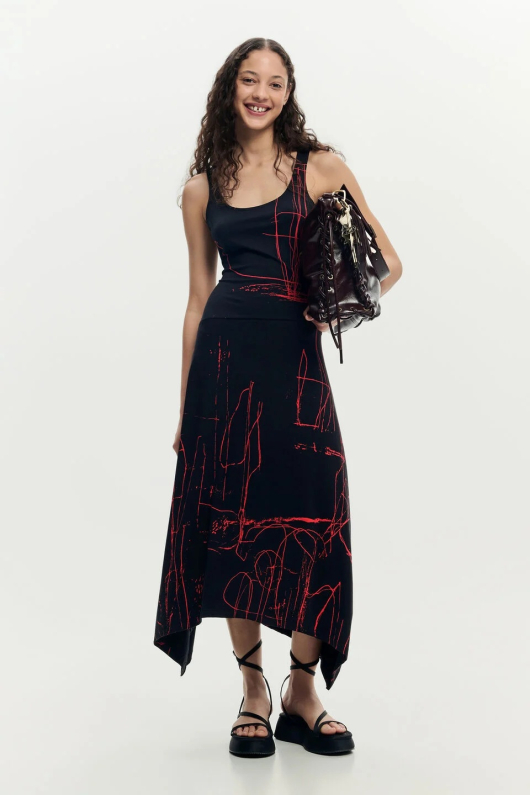 Rochie asimetrica fara maneci