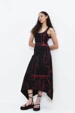 Rochie asimetrica fara maneci