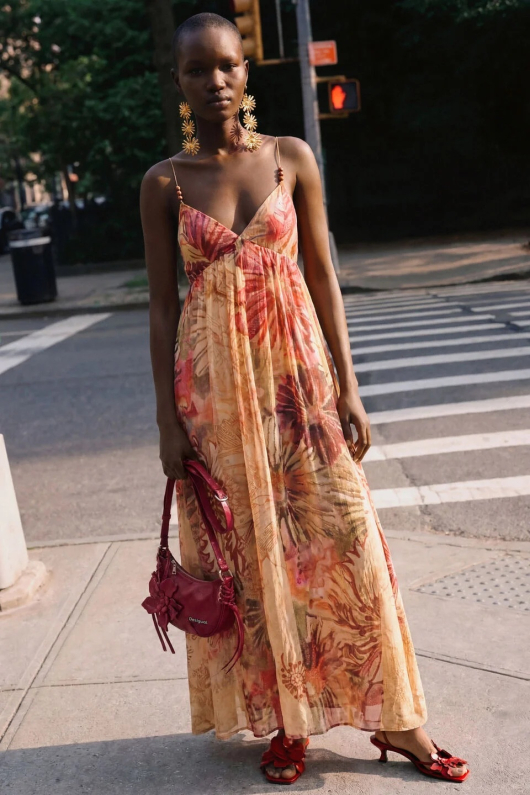 ROCHIE LUNGA CU PRINT BOHO