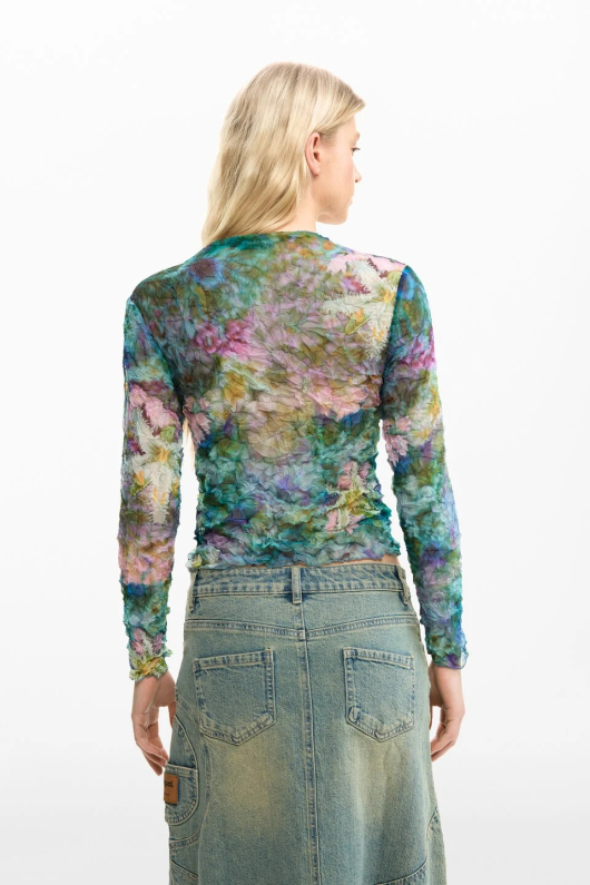 Bluza texturata cu flori