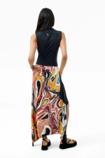 Rochie fara maneci cu imprimeu
