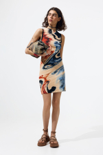 Rochie fara maneci imprimata