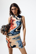 Rochie fara maneci imprimata