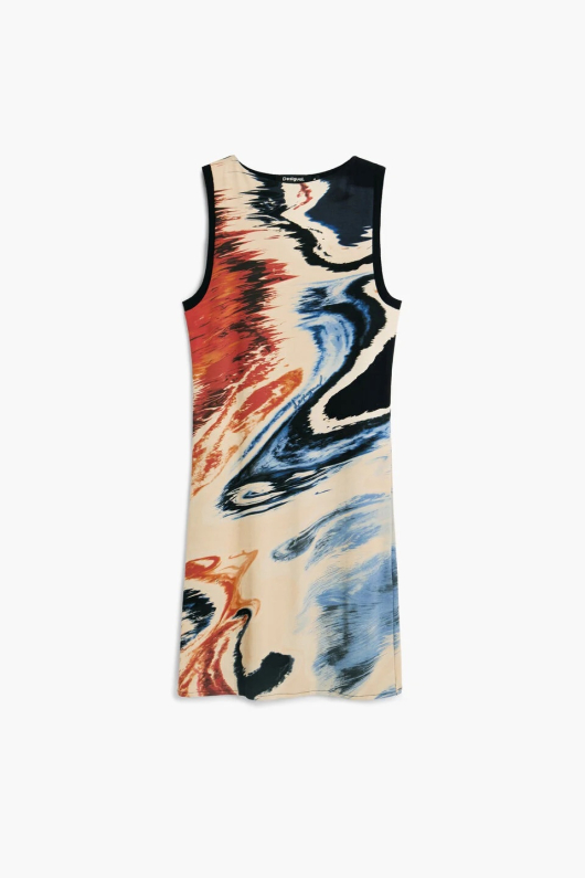 Rochie fara maneci imprimata