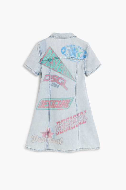 Rochie din denim imprimata
