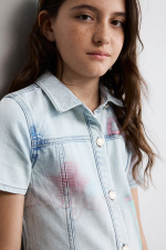 Rochie din denim imprimata