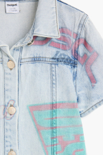 Rochie din denim imprimata