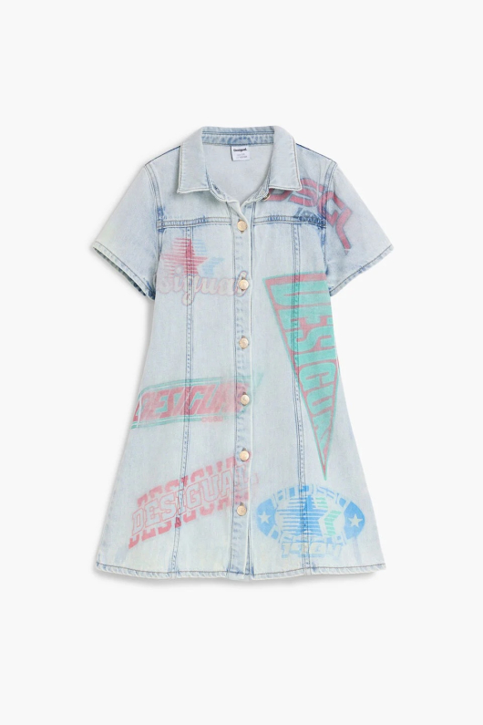 Rochie din denim imprimata
