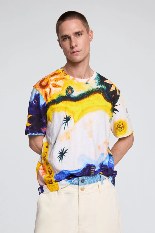 Tricou imprimat multicolor