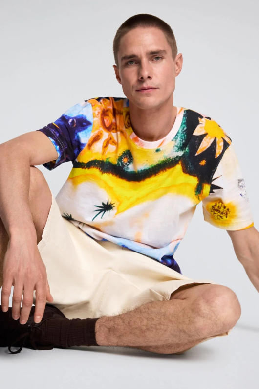 Tricou imprimat multicolor