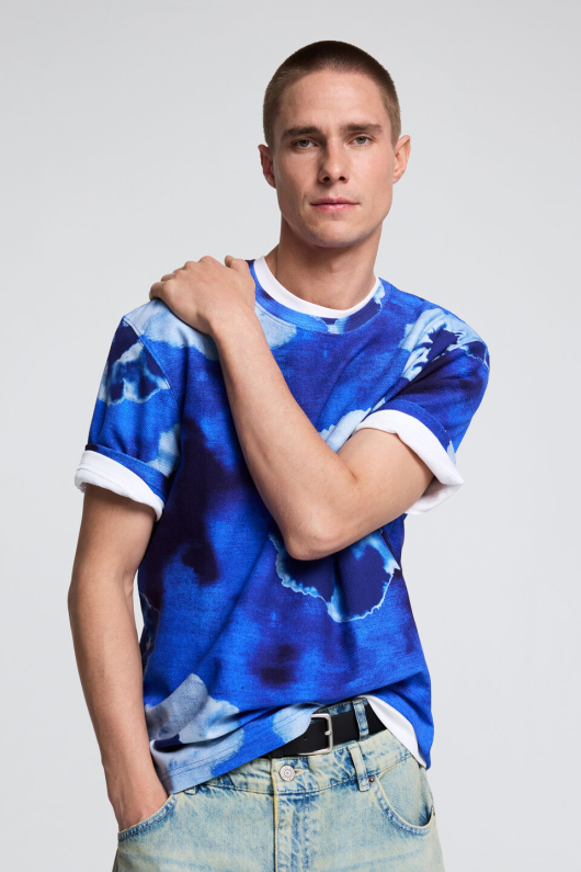 Tricou tie-dye albastru