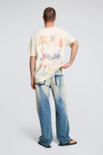 Tricou din bumbac imprimat cu mici gauri