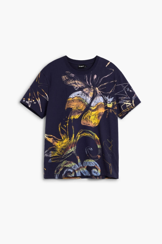 TRICOU ALBASTRU CU PRINT