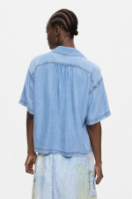 Camasa patchwork cu maneca scurta