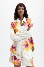 CAMASA ALBA CU PRINT FLORAL